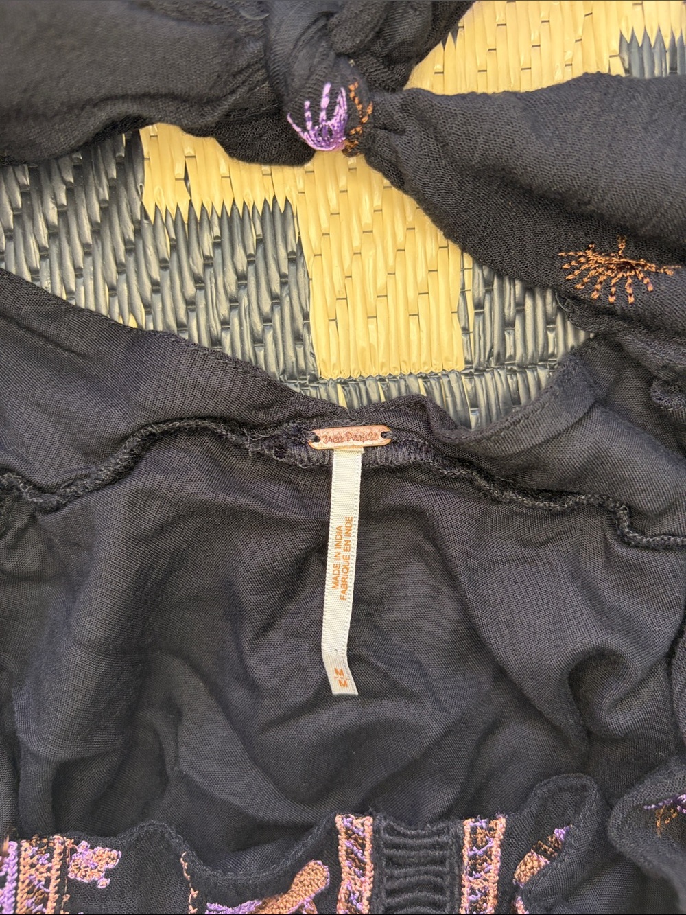 EUC Free People Bohemian Open Back Top with Tribal Embroidery - Picture 5 of 5